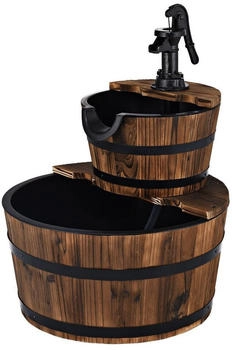 Costway Holz Wasserbecken 44,50x44,50 cm Wasserpumpe