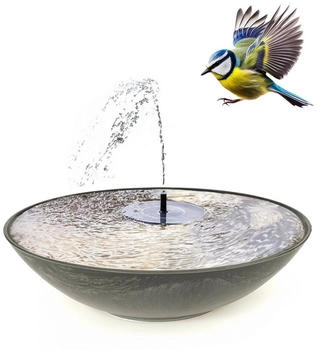matches21 HOME & HOBBY Wasserspiel Outdoor Solar Brunnen Set 45cm (2 tlg) Große Schale in schwarz als Garten-Brunnen schwarz