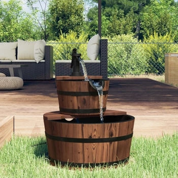 vidaXL Wasserfall mit Pumpe 44,5x44,5x58 cm Massivholz Tanne