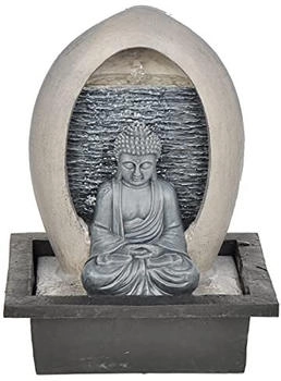 Dehner Zimmerbrunnen Malu mit LED ca. 40.5 x 30 x 23 cm Polyresin 30 cm Breite Eleganter Brunnen für Yoga-Raum und Sauna Ruhebereiche