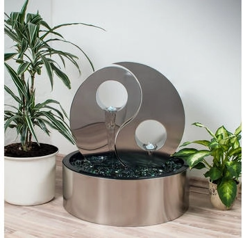 Köhko Köhko "YIN Yang" mit LED Rund ca. Ø 48 CM Springbrunnen aus Edelstahl