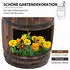 Outsunny Fassbrunnen Springbrunnen mit Pflanzgefäß, Holz, 27x59x27cm (844-218)
