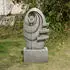 Teamson Ovaler Gartenbrunnen mit warmem LED-Licht, Dunkelgrau Steinoptik (FT4324GRR-EU)