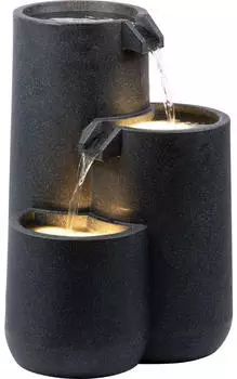 Dobar Brahma Gartenbrunnen 3-stufig LED-Beleuchtung Anthrazit (96105e)