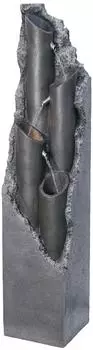 Dehner Tubi Gartenbrunnen Polyresin grau, LED-Beleuchtung, solarf&auml;hig, ca. 27,5x131x27,5cm