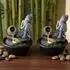 Globo Buddha Tischbrunnen LED, 19cm, 2er-Set