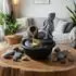 Globo Buddha Tischbrunnen LED, 19cm, 2er-Set
