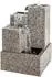 Dehner Cascada Gartenbrunnen Granit mit LED-Beleuchtung, 65x43x43cm, Grau