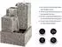 Dehner Cascada Gartenbrunnen Granit mit LED-Beleuchtung, 65x43x43cm, Grau