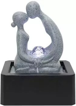 Dehner Palila Zimmerbrunnen Polyresin grau mit LED-Beleuchtung (20010023603)