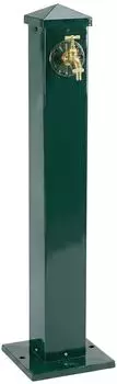 Relaxdays Wasserzapfsäule eckig, antikes Design, 91cm, grün, 3/4 Zoll Anschluss