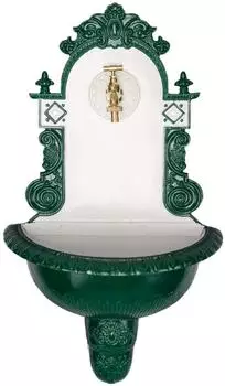 Aubaho Nostalgie Wandbrunnen Waschbecken Aluminium 71,5cm