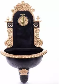 Aubaho Nostalgie Wandbrunnen schwarz 72cm, Aluminium (Gartenbrunnen)