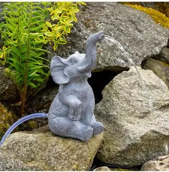 Esotec LUMI Solarbrunnen sitzender Elefant, Teichpumpe 250l/h (101675)