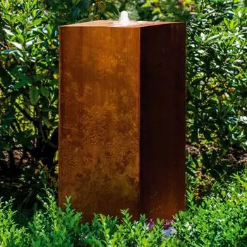 Köhko Würfelbrunnen „Peru" Cortenstahl mit LED-Beleuchtung, 69cm (31005)
