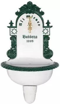 Aubaho Wandbrunnen mit Waschbecken, Aluminium, antik, 72cm (555)