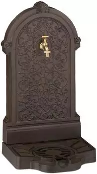 Relaxdays Standbrunnen Antik-Stil, Aluminiumguss, dunkelbraun, 73x39x32cm (10048884)