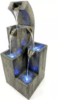 Köhko Gartenbrunnen „Ballerina" 4-stufiger Wasserfall mit 4 LEDs (17006)