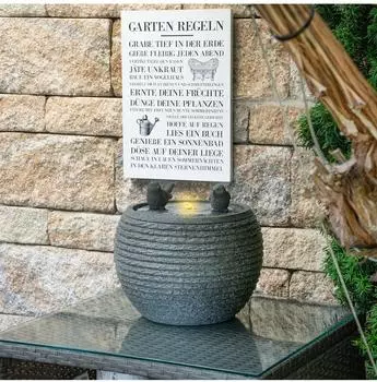 Esotec Solar LED Wasserbrunnen Vogelpaar Komplettset, USB, Akku (101370)