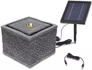 Esotec Designbrunnen Silent Solar LED, Akku, USB (101372)