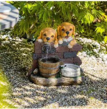 Esotec Solarbrunnen Hundewelpen Milo & Buddy, Komplettset, outdoor (101335)
