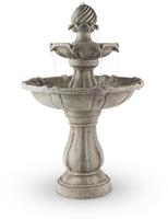 Blumfeldt Vogelsbrunn Springbrunnen 60x90cm 3W Solar Akku Beton-Optik Grau