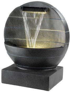 Marelida Gartenbrunnen mit Wasserfall Polyresin LED 59cm anthrazit