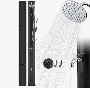 Arebos Solardusche 60 L mit Handbrause und Thermometer schwarz (AR-HE-SDTSN60)