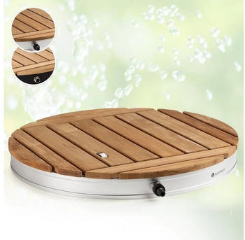 Blumfeldt Sumatra Gartendusche mit Tragegriff Aluminium Teakholz (BES14-CoolBr-RD-SI)