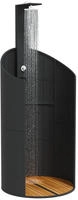 vidaXL Gartendusche Schwarz 100x100x241,5 cm Poly Rattan Akazienholz