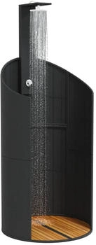 vidaXL Poly Rattan Dusche mit Lattenboden (schwarz)