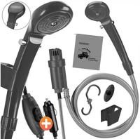 Campingdusche Tragbar Mit Pumpe 12v Kfz-adapter Aufbewahrungstasche 2m Schlauch 5m