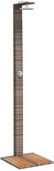 vidaXL Gartendusche Grau Poly Rattan und Akazienholz (368207)