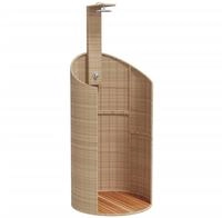 Vidaxl - Gartendusche Beige 100x100x241,5 Cm Poly Rattan Akazienholz