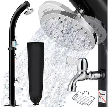 Monzana Solardusche 20L Duschkopf 360&deg; schwenkbar max. 60&deg;C Gartenanschluss (4251776909370)
