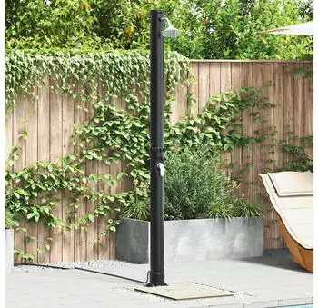 vidaXL Solardusche Au&szlig;en Schwarz 217cm PVC und Aluminium (42003411)