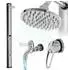 ECD Germany Solardusche Außendusche 35L 217cm eckig mit Fußdusche, Silber/Schwarz (390001881)