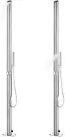 vidaXL Gartendusche mit Brauner Bodenplatte 225 cm Edelstahl