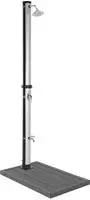Ml-design Solardusche 20l 210cm Rund Silber-schwarz Mit Bodenplatte Dunkelgrau,...