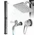 ML-Design Solardusche 40L eckig 217cm mit Fußdusche, silber-schwarz