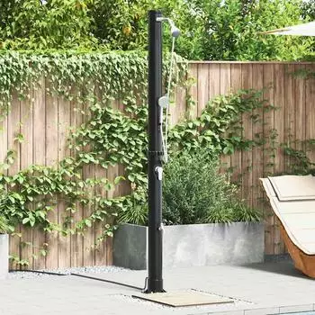 vidaXL Solardusche für Außen, schwarz, 217cm, PVC und Aluminium (42003410)