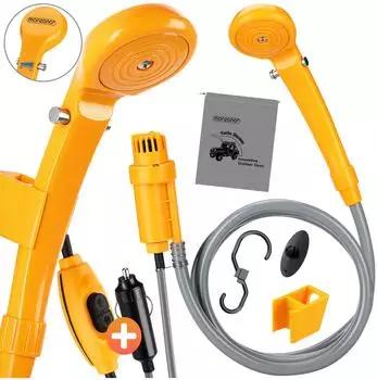 Deuba Campingdusche 12V Tauchpumpe, KFZ-Adapter, 2m Schlauch (101724)