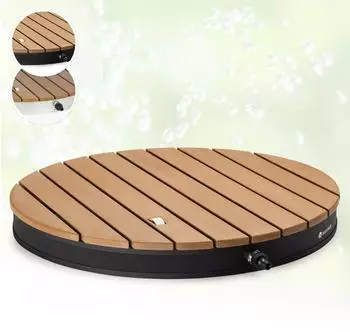 Blumfeldt Sumatra Breeze Round Gartendusche Alu, Teakholz-Griff, schwarz