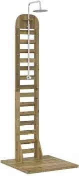 vidaXL Gartendusche 223cm, imprägniertes Kiefernholz & Edelstahl (886331)