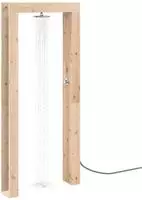 vidaXL Gartendusche 226 cm Massivholz Kiefer und Edelstahl Natur