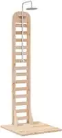 vidaXL Gartendusche 223 cm Massivholz Kiefer und Edelstahl Natur