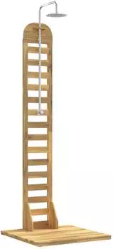 vidaXL Gartendusche 225cm Akazienholz & Edelstahl, wei&szlig; (903109)