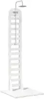 vidaXL Gartendusche 223 cm Massivholz Kiefer und Edelstahl Wei&szlig;