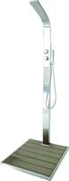 Eichenwald Modell 70 Gartendusche Helena mit WPC Plattform sandfarbig