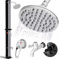 Solardusche 35l Schwarz/silber Inklusive Schutzhaube Gartendusche Pooldusche Camping